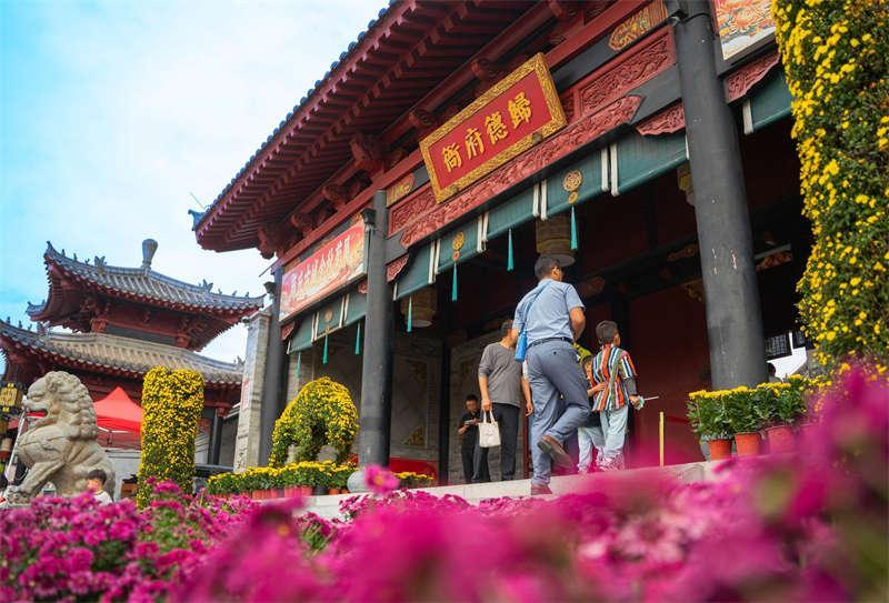 商丘古城中秋人气旺 90路旅游公交直达 非遗展演菊展全上线